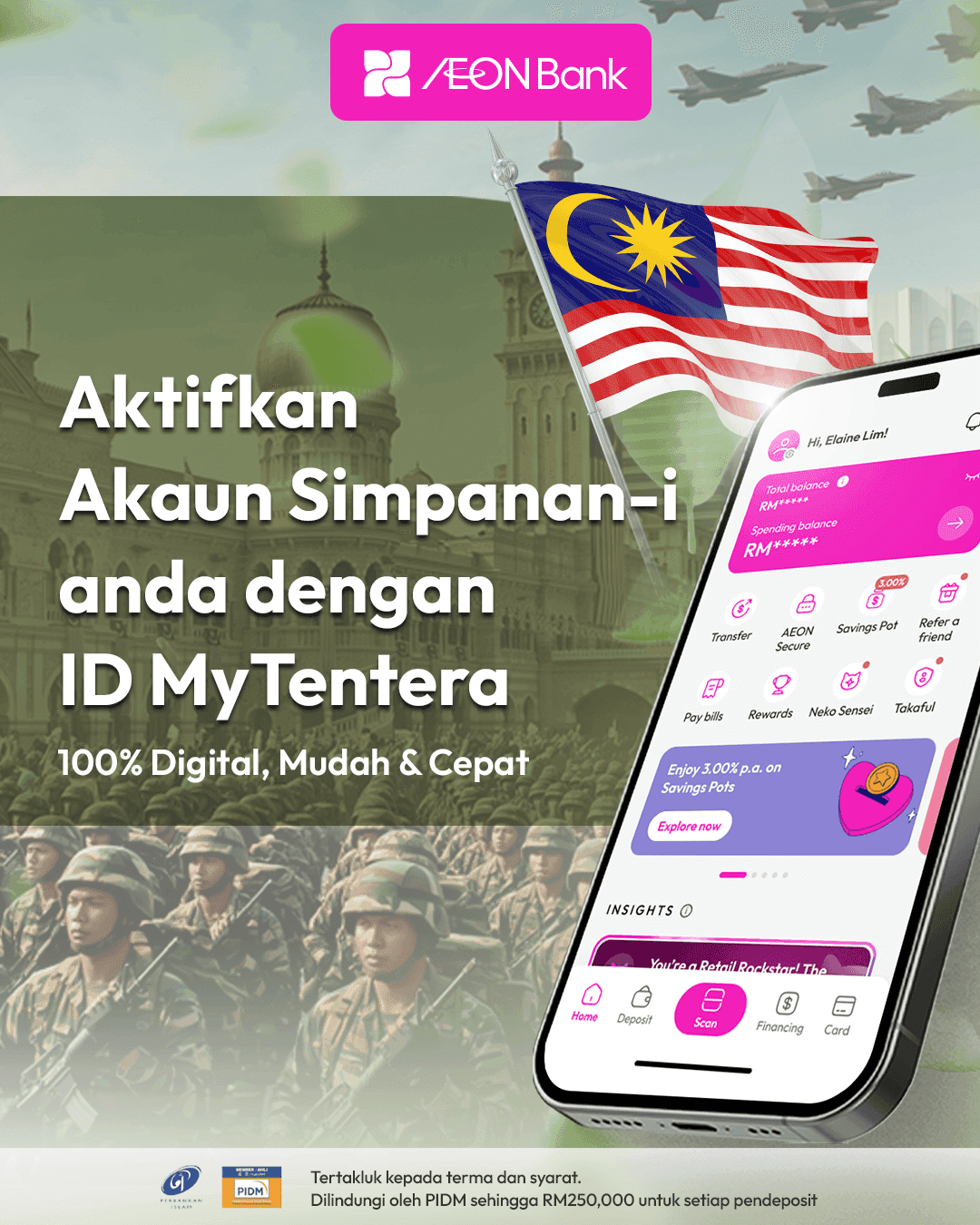 Menghargai Wira Negara : AEON Bank Membolehkan Pendaftaran Perbankan Digital Dengan Kad MyTentera